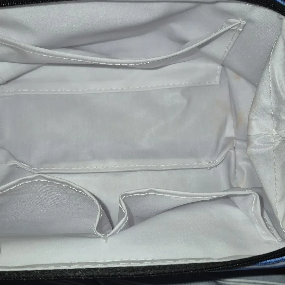 Scout big mouth toiletry bag Blue White Striped